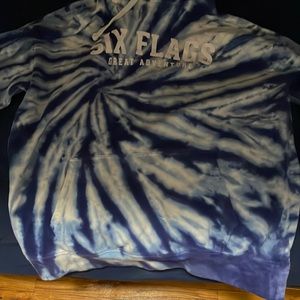 Tie dye six flags hoodie